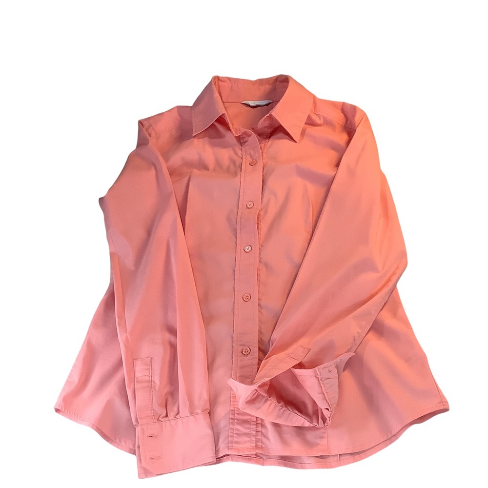 New York and Co. | Peach Button Down Dress Casual Shirt - Women's Size M